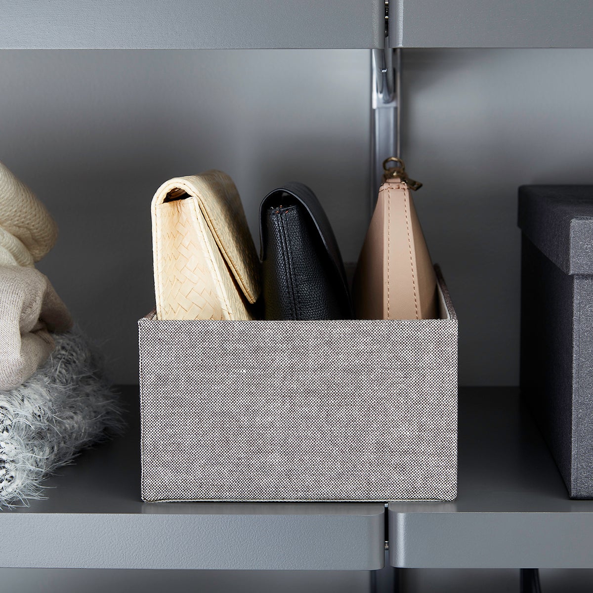 Elfa Décor 8' Grey & Platinum ReachIn Closet The Container Store